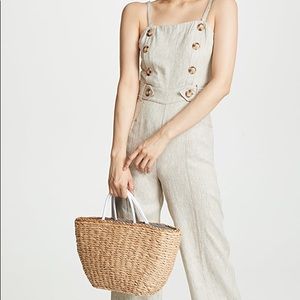 Chriselle Lim Linen Oatmeal Jumpsuit XL NWT